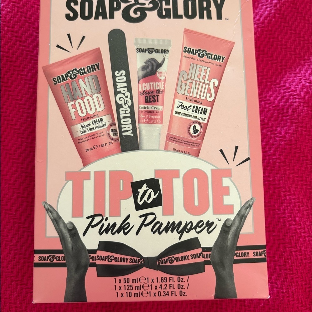 Soap & Glory Tip to Toe Pink Pamper Hand Foot Care Gift Set New